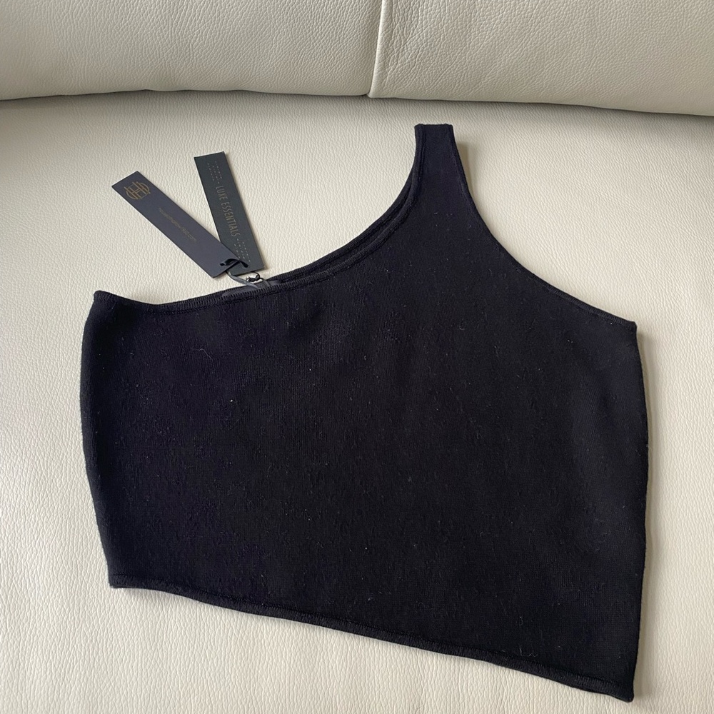 House Of Harlow 1960 Black bandeau crop top 1 strap - Picture 4 of 6